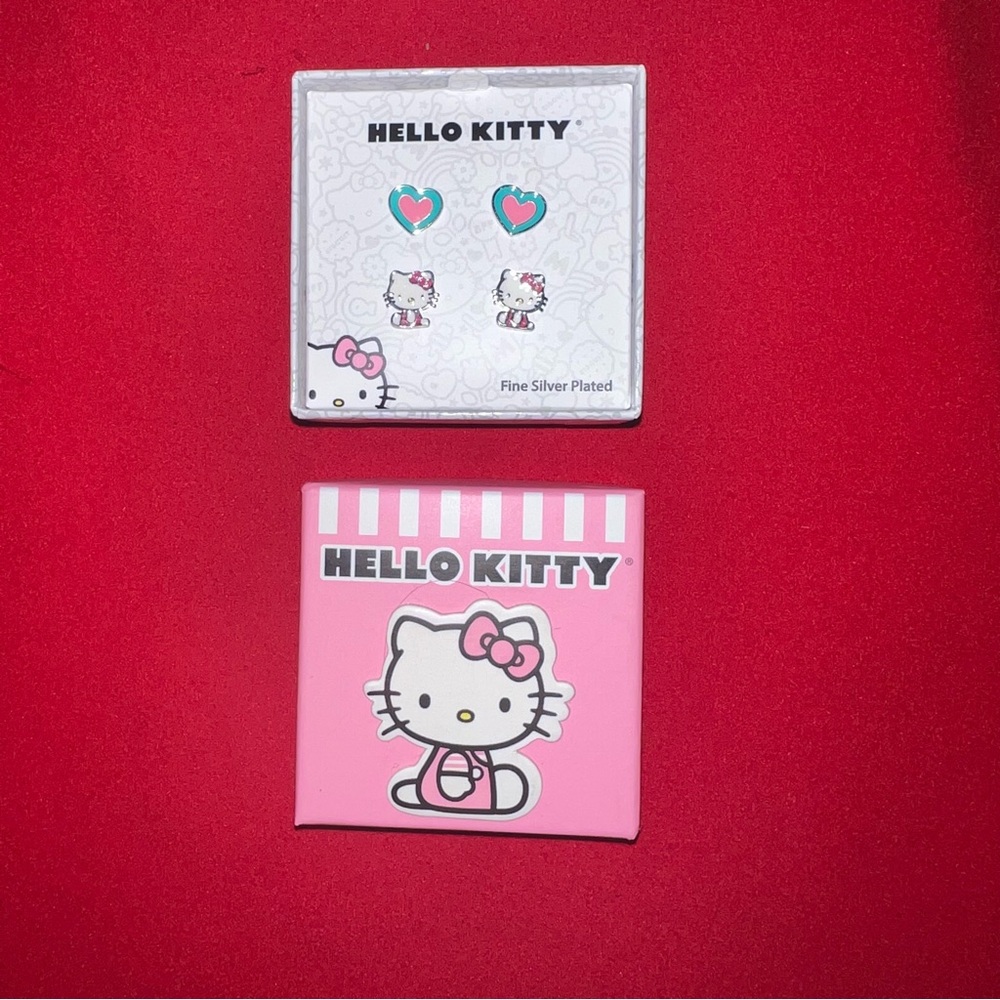Hello Kitty Fine Silver Plated Set Nwt Nib - image 1